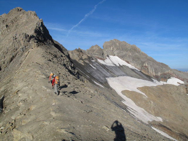 Gudrun und Christoph am Augsburger H&ouml;henweg zwischen Grinner Ferner und Dawinkopf (12. Aug.)
