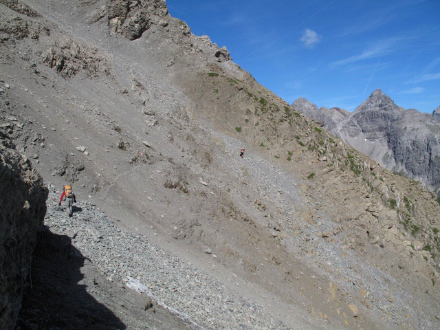 Christoph und Gudrun am Augsburger H&ouml;henweg zwischen Gelbem Schartle und Parseierscharte (12. Aug.)