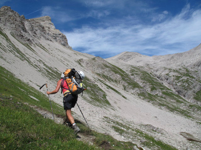 Gudrun am Augsburger H&ouml;henweg zwischen Unterem Grie&szlig;l und Winterjoch (12. Aug.)