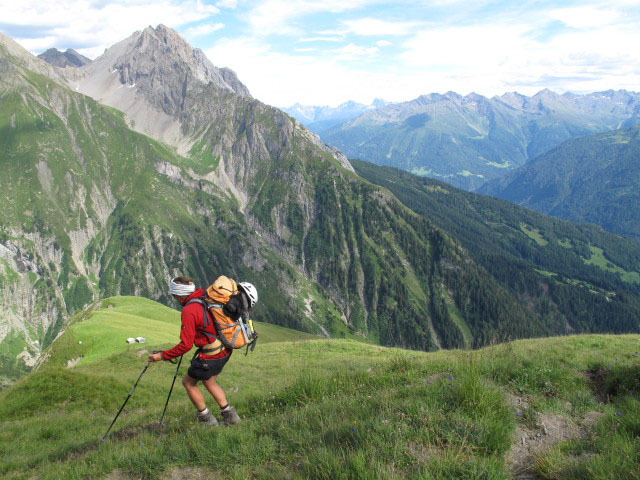 Gudrun zwischen Ansbacher H&uuml;tte und Vergratsch (12. Aug.)