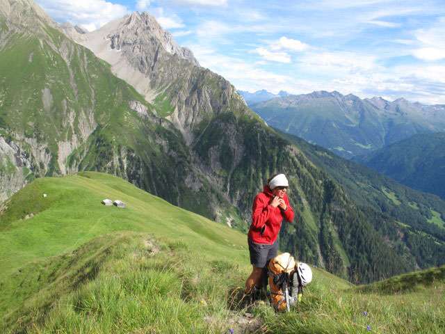 Gudrun zwischen Ansbacher H&uuml;tte und Vergratsch (12. Aug.)