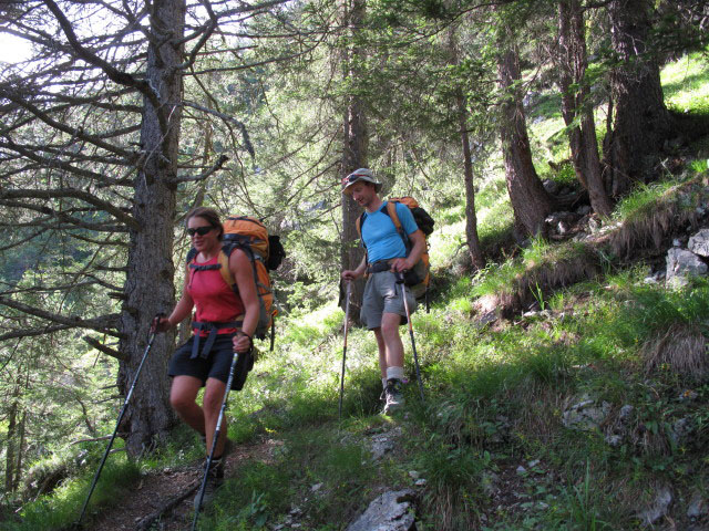 Gudrun und Christoph zwischen Flarschbach und B&ouml;sen Rinner (12. Aug.)
