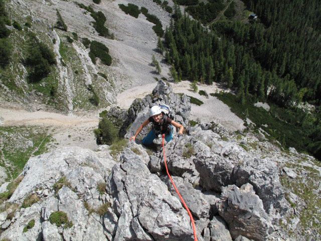 Paulasteig: Katarina in der vierten Seill&auml;nge