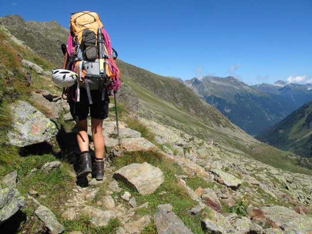 Gudrun zwischen N&uuml;rnberger H&uuml;tte und Seescharte (17. Aug.)