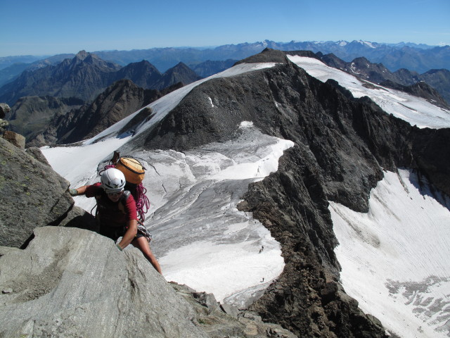 Gudrun am Ostgrat des Zuckerh&uuml;tls (18. Aug)