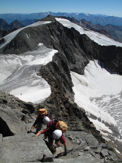 Christoph und Gudrun am Ostgrat des Zuckerh&uuml;tls (18. Aug)