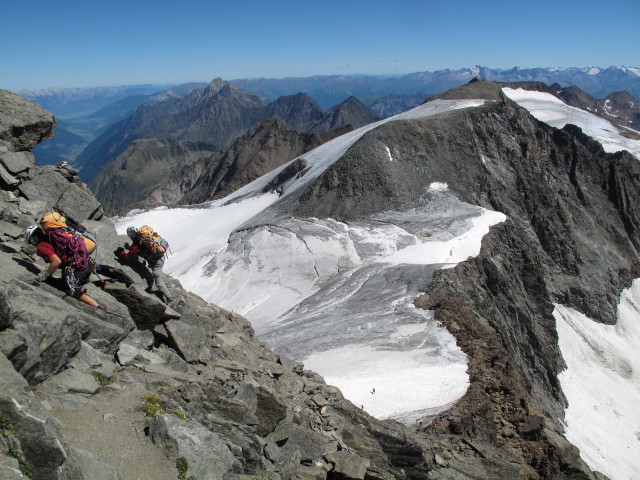 Gudrun und Christoph in der Südflanke des Zuckerhütls (18. Aug)