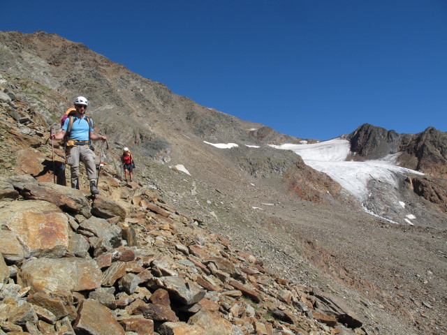Christoph und Gudrun zwischen Pfaffenferner und Hildesheimer H&uuml;tte (18. Aug)