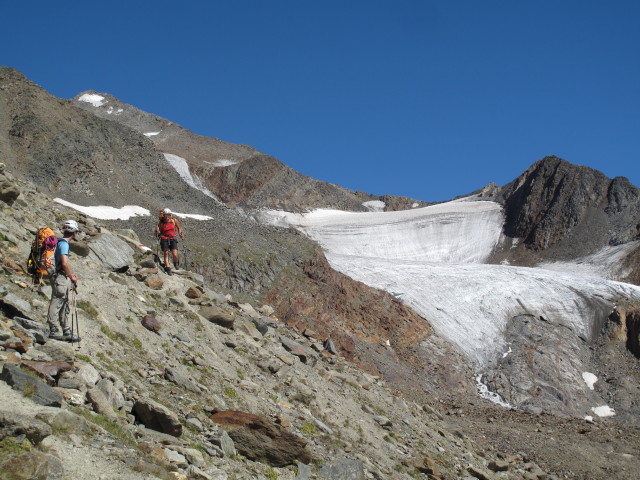 Christoph und Gudrun zwischen Pfaffenferner und Hildesheimer H&uuml;tte (18. Aug)