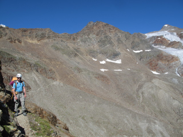 Christoph zwischen Pfaffenferner und Hildesheimer H&uuml;tte (18. Aug)