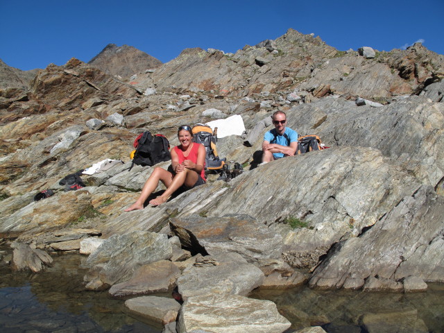 Gudrun und Christoph zwischen Pfaffenferner und Hildesheimer Hütte (18. Aug)