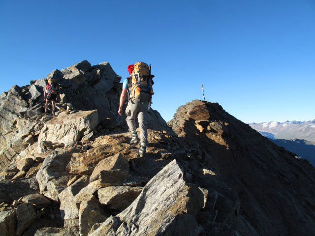 Gudrun und Christoph zwischen Hildesheimer H&uuml;tte und Schussgrubenkogel (19. Aug.)