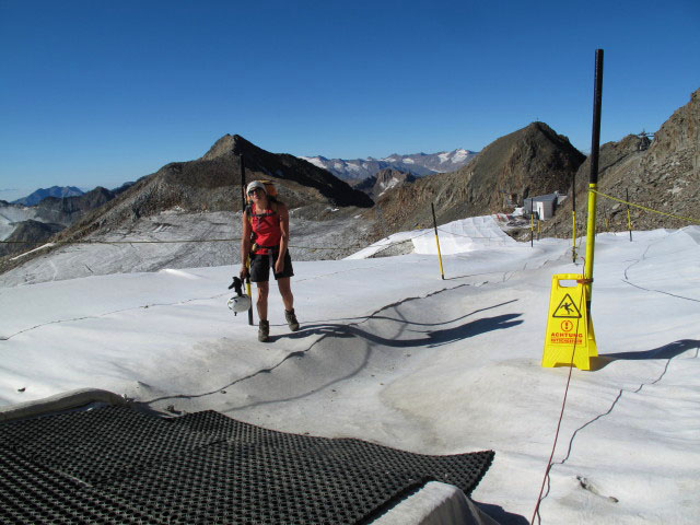 Gudrun zwischen Restaurant Jochdohle und Bergstation der 8-Gondelbahn Schaufeljoch (19. Aug.)