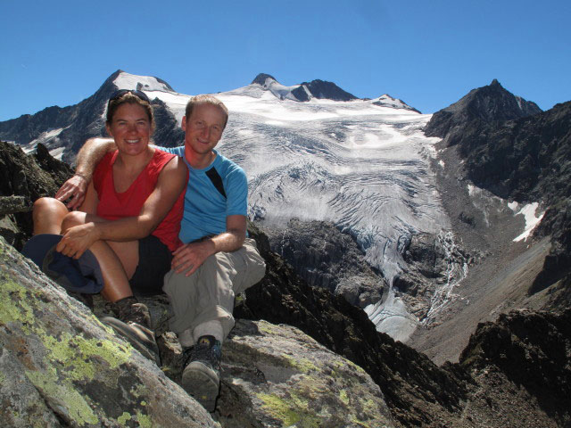 Gudrun und Christoph zwischen Weg 102 und Gro&szlig;em Tr&ouml;gler (19. Aug.)