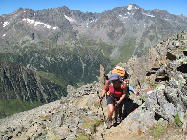Gudrun und Christoph zwischen Weg 102 und Gro&szlig;em Tr&ouml;gler (19. Aug.)