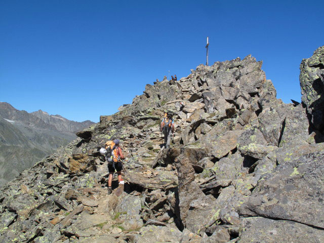 Gudrun und Christoph zwischen Weg 102 und Gro&szlig;em Tr&ouml;gler (19. Aug.)