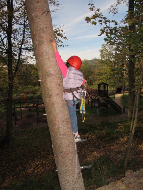 Daria im Parcours 'Eichelh&auml;her' im Kletterwald Buchenberg
