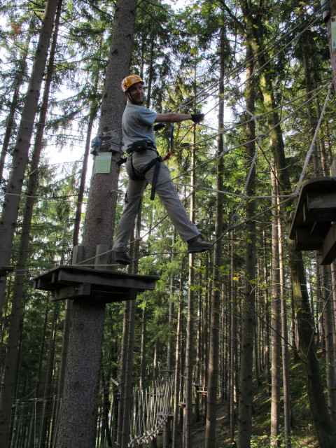 Ich im Parcours 'Eichh&ouml;rnchen' im Kletterwald Buchenberg