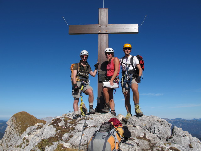 Christoph, Gudrun und ich am Rosskopf-S&uuml;dgipfel, 2.246 m (21. Okt.)