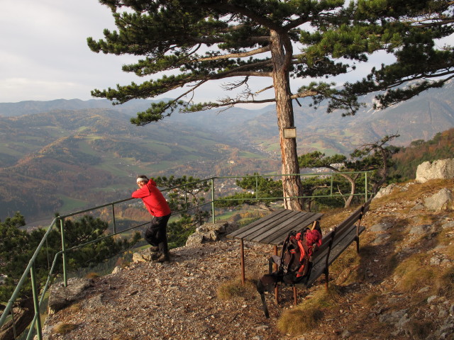 Gudrun auf der Jubil&auml;umsaussicht am Geyerstein, 991 m