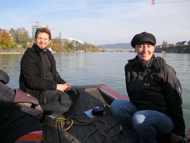 Markus und Carmen in der St. Alban-F&auml;hre