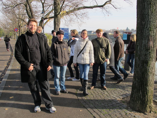 Markus, Carmen, Romy und Alexander bei der St. Alban-F&auml;hre