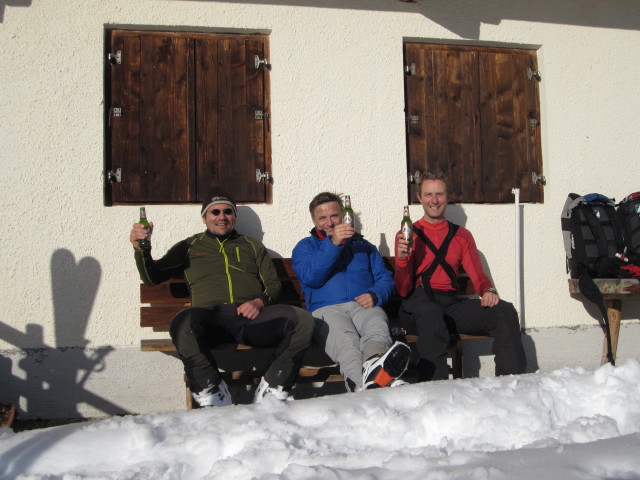 Axel, Erhard und ich auf der Leiteneggalm, 1.777 m