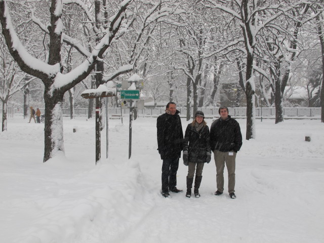 Wolfgang, Sabrina und Patrick in der Hauptallee (17. J&auml;n.)
