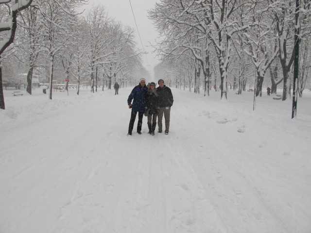 Ich, Sabrina und Patrick in der Hauptallee (17. J&auml;n.)