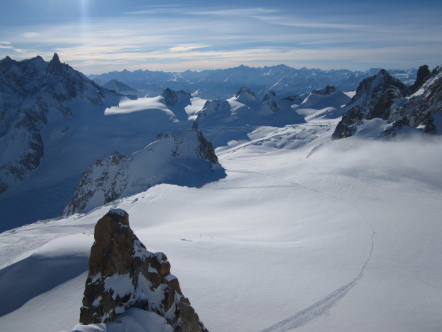 Vall&eacute;e Blanche von der Aiguille du Midi aus