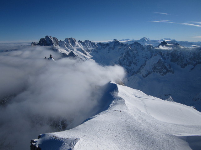 vom l'Arête de l'Aiguille du Midi Richtung Nordosten