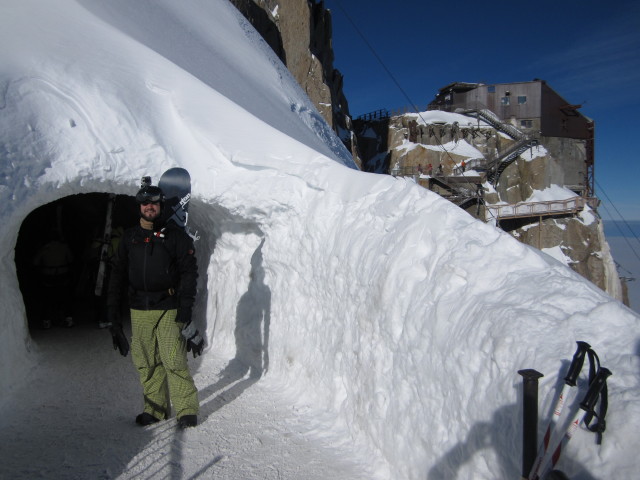 Markus auf der l'Ar&ecirc;te de l'Aiguille du Midi