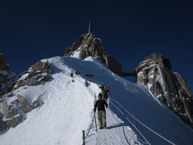 Markus auf der l'Ar&ecirc;te de l'Aiguille du Midi