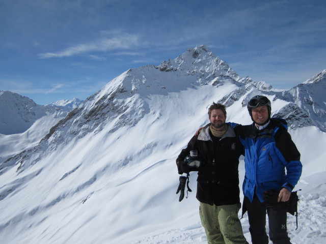 Markus und ich bei der Bergstation der Funivia Arp, 2.763 m