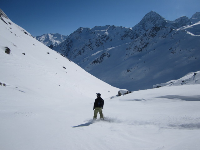 Markus auf der Abfahrtsroute 'Itin&eacute;raires Mont-Gel&eacute;' (15. M&auml;rz)