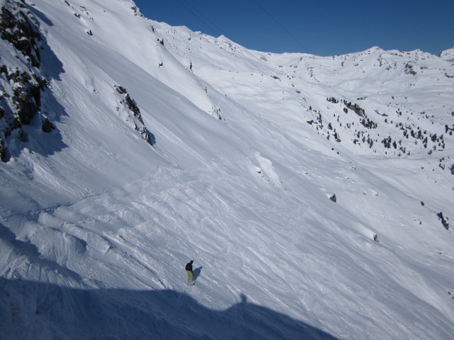 Markus neben der Abfahrtsroute 'Gentianes - Tortin' (15. M&auml;rz)