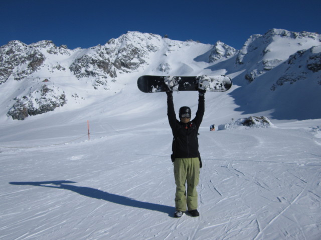 Markus auf der Piste 'Les Gentianes - La Chaux' (15. M&auml;rz)