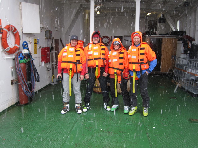 Erhard, Axel, Martina und ich auf der 'Polargirl'