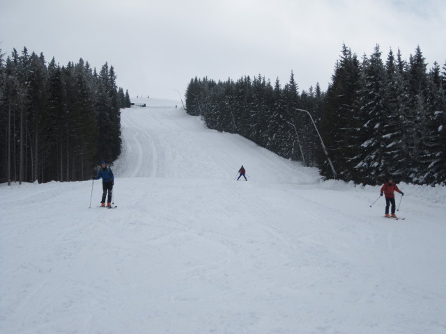 David, Claudia und Othmar auf der Stuhleckabfahrt