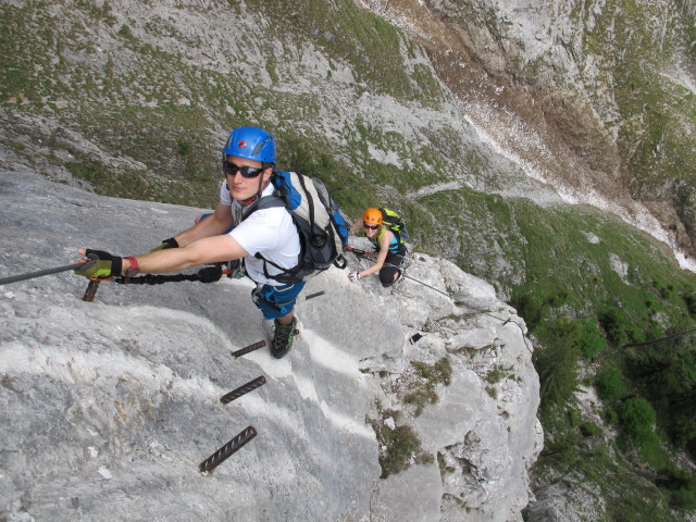 Kaiser-Franz-Joseph-Klettersteig: Christian und Sabrina zwischen Kaiserstiege und Rastplatz 'Schwalbennest' (18. Mai)