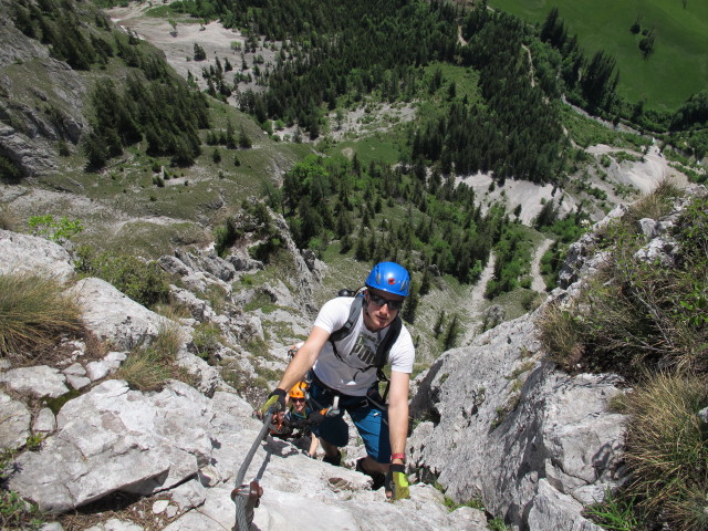 Kaiser-Franz-Joseph-Klettersteig: Sabrina und Christian zwischen Rastplatz 'Schwalbennest' und Rastplatz 'Adlerhorst' (18. Mai)