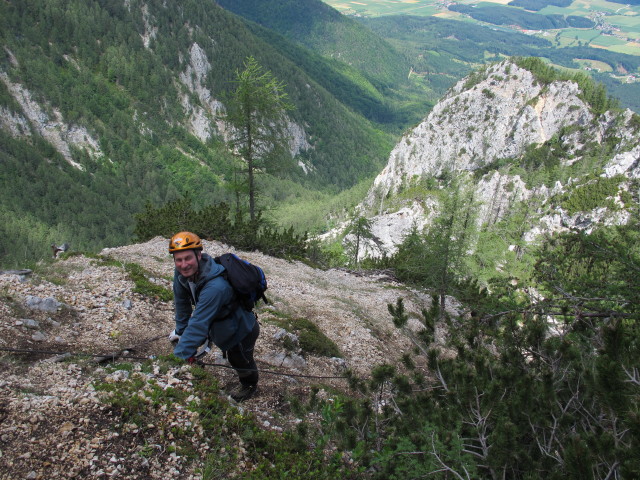 Walter Mory-Klettersteig: Erich im oberen Teil