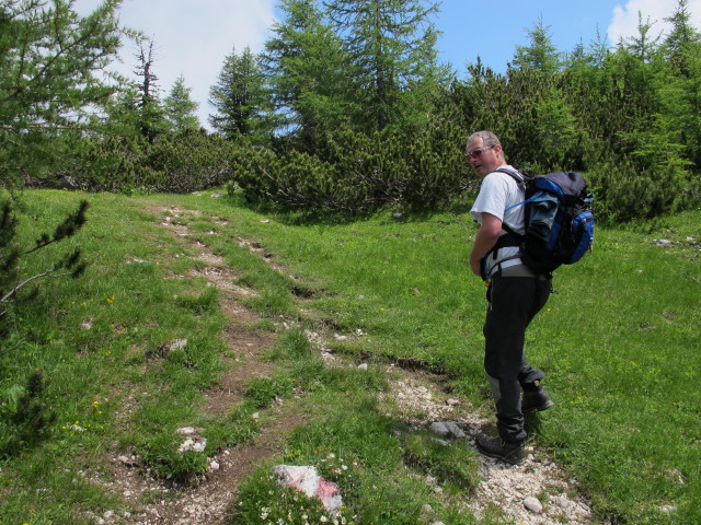 Erich auf Weg P3 zwischen Ezzo's H&uuml;tte und Kniepssattel