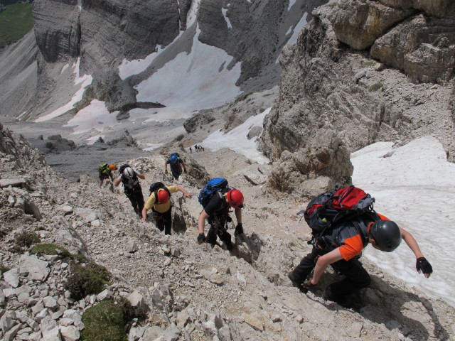 Sabrina, Ulrike, G&uuml;nther, Christian, Werner und Ronald zwischen Passportenscharte und Gamsscharte