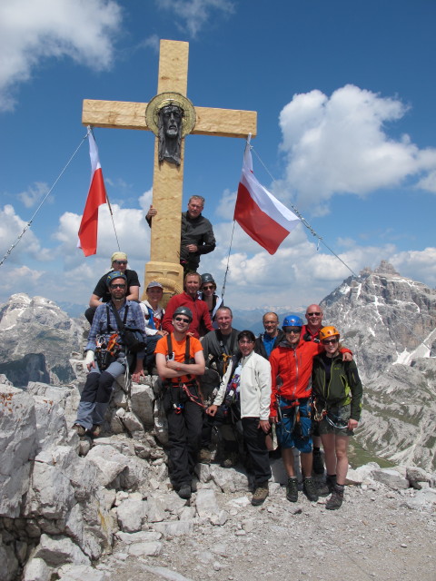Helmut, Werner, Diana, Ronald, ich, G&uuml;nther, Hannelore, Erich, Ulrike, Klaus, Christian, Reinhard und Sabrina am Paternkofel, 2.744 m