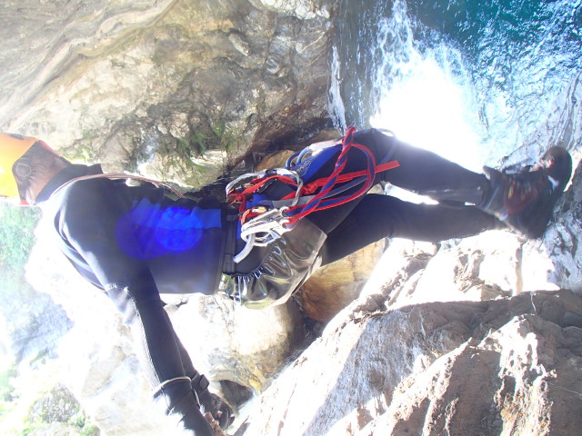 Klabauter-Klettersteig: Ich beim f&uuml;nften Wasserfall