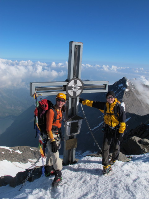 Ich und Irene am Gro&szlig;en Wiesbachhorn, 3.564 m (21. Juli)