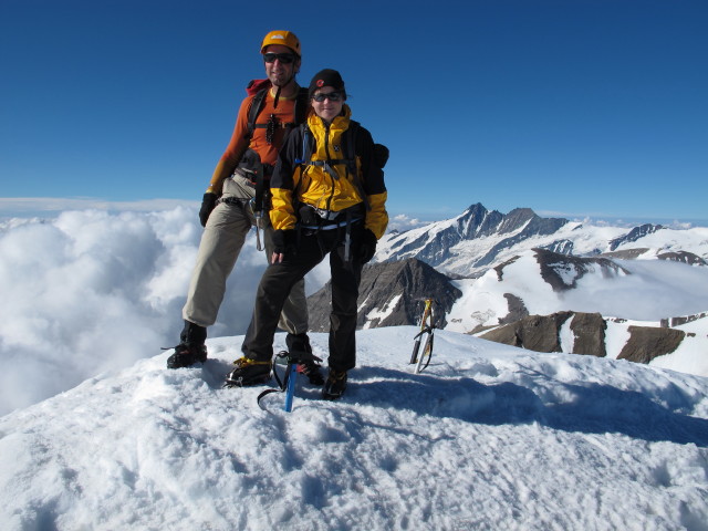 Ich und Irene am Gro&szlig;en Wiesbachhorn, 3.564 m (21. Juli)