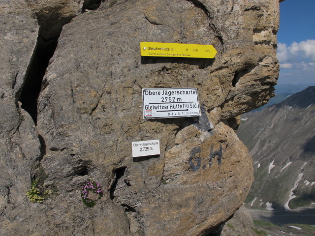 Obere J&auml;gerscharte, 2.735 m (22. Juli)