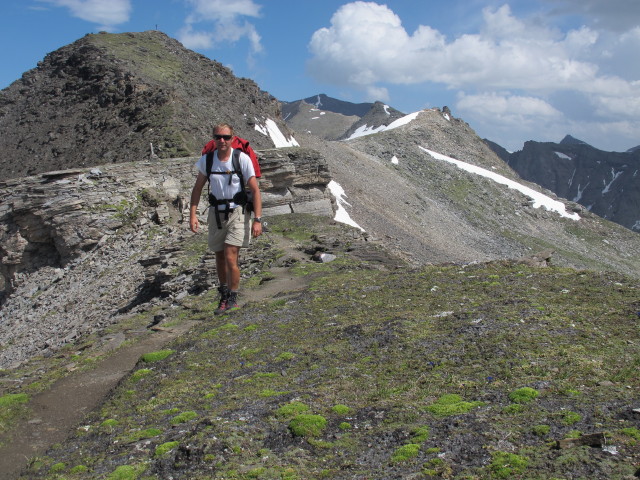 Ich am Klagenfurter Jubil&auml;umsweg zwischen Hinterem Modereck und Wei&szlig;enbachscharte (28. Juli)